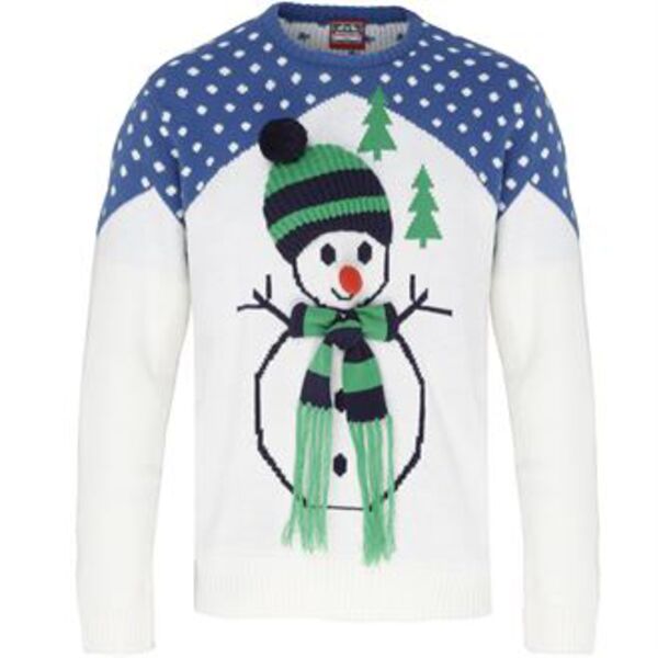 Snow Man 3D Adults Christmas Jumper Thumbnail